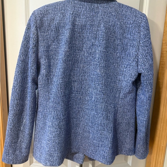 LOFT Women's Blue Tweed Blazer - Picture 3 of 7